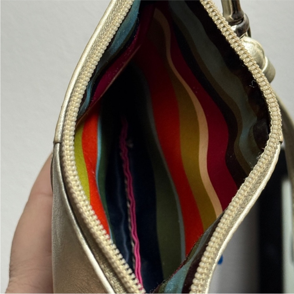 EUC Coach Leather Legacy Wristlet in Gold